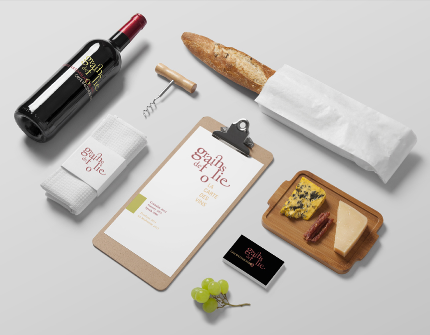 Étiquette de vin: projet grains de folie